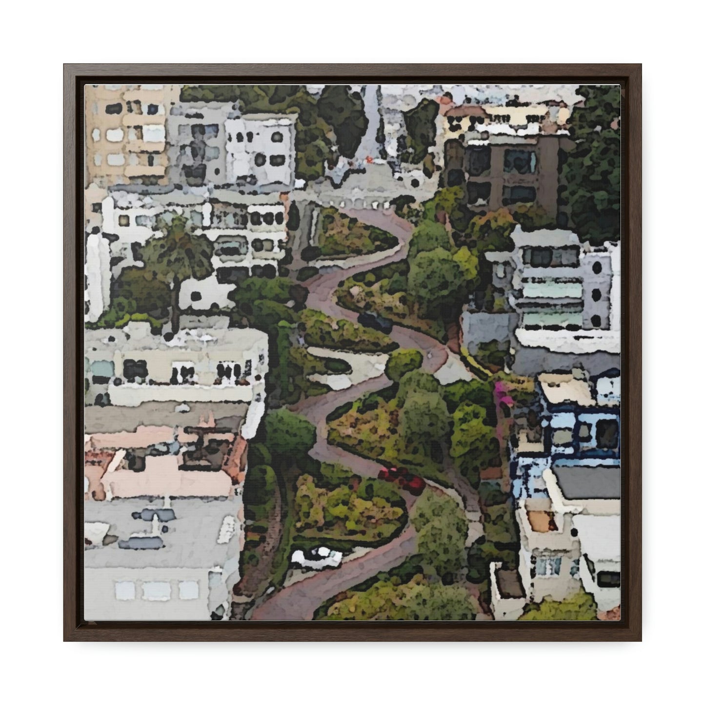 Gallery Canvas Wraps, Square Frame ... A Crazy Street ... 'Eight Winding Curve-Switchbacks' ... "Lombard Street, San Francisco, CA' ... Family Archives: 1970's ... Original Works ...