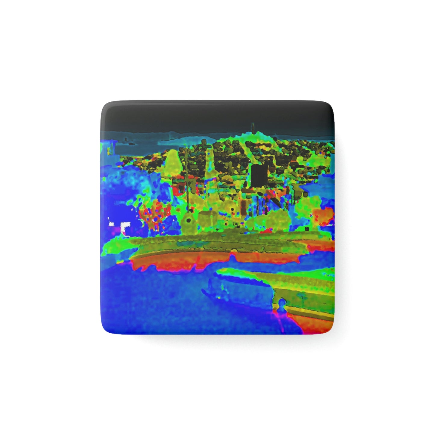 Porcelain Magnet, Square ... "Lombard Street San Francisco, CA, USA" ... Family Archives 1970's ... Original Works ...