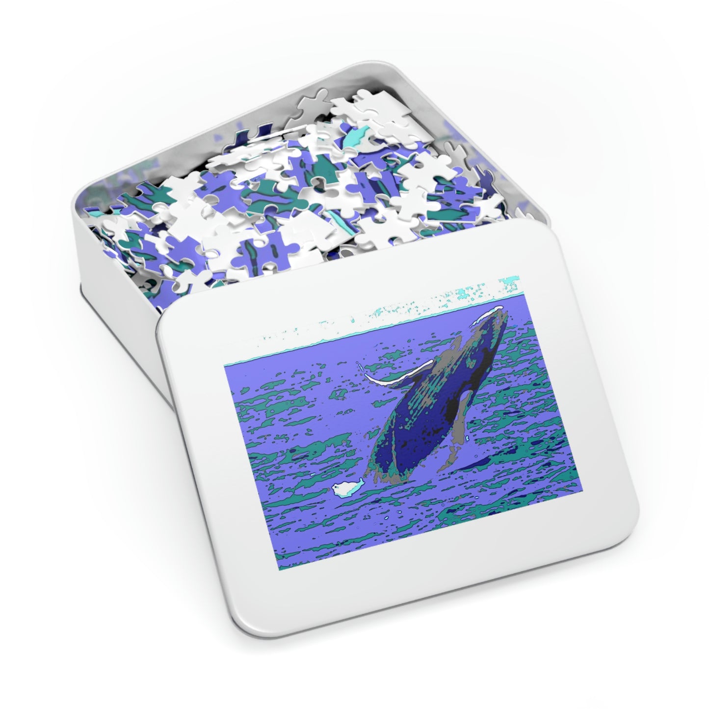 Jigsaw Puzzle (30, 110, 252, 500,1000-Piece) ... Baby Humpback Breaching ... Maui, HI: April 2022 ... "Family Archives: KPH" ... Original Works ...
