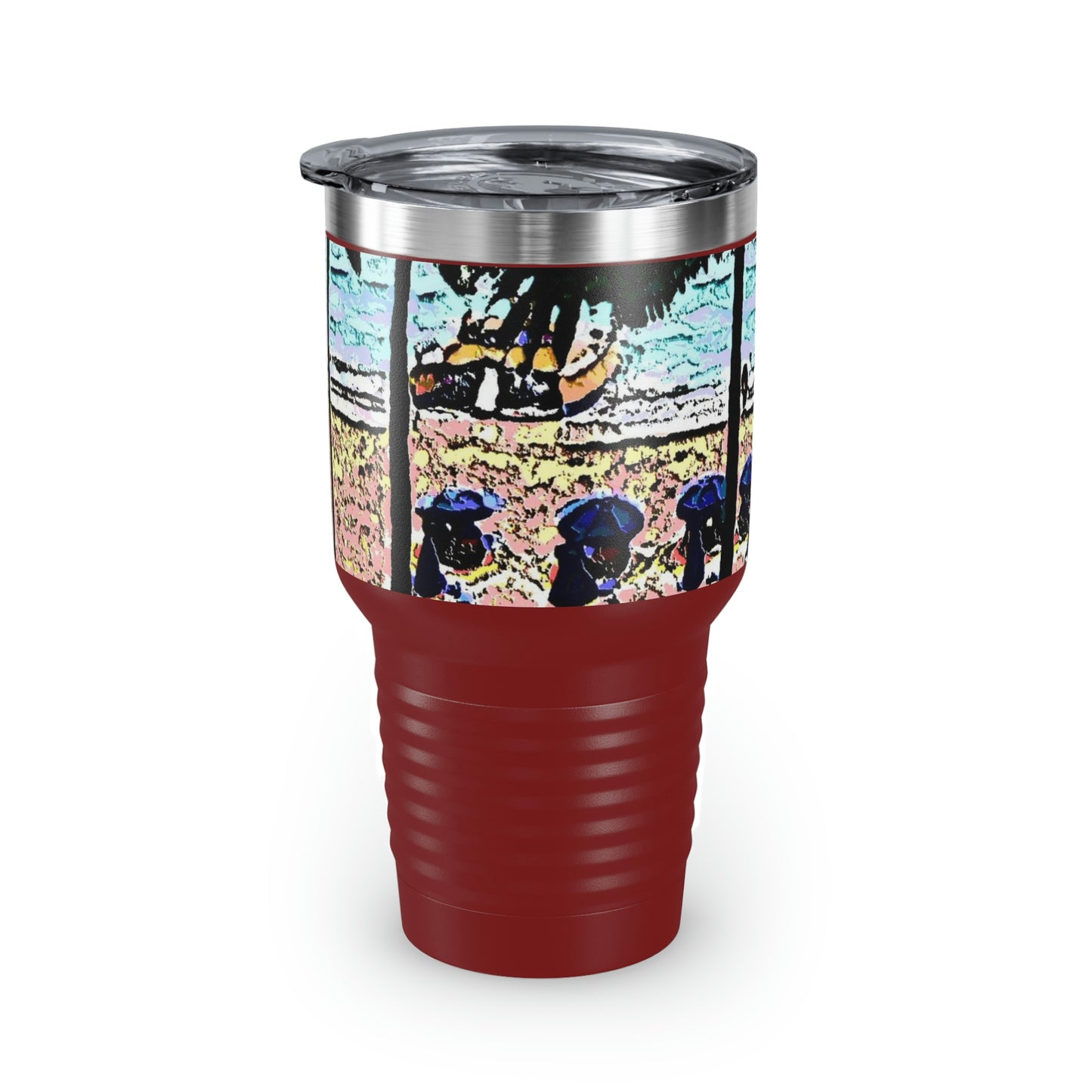Ringneck Tumbler, 30oz ... "A Beautiful Beach Amongst The Palms" ... The Outrigger Waikiki, Honolulu, Oahu ... Original Works ...
