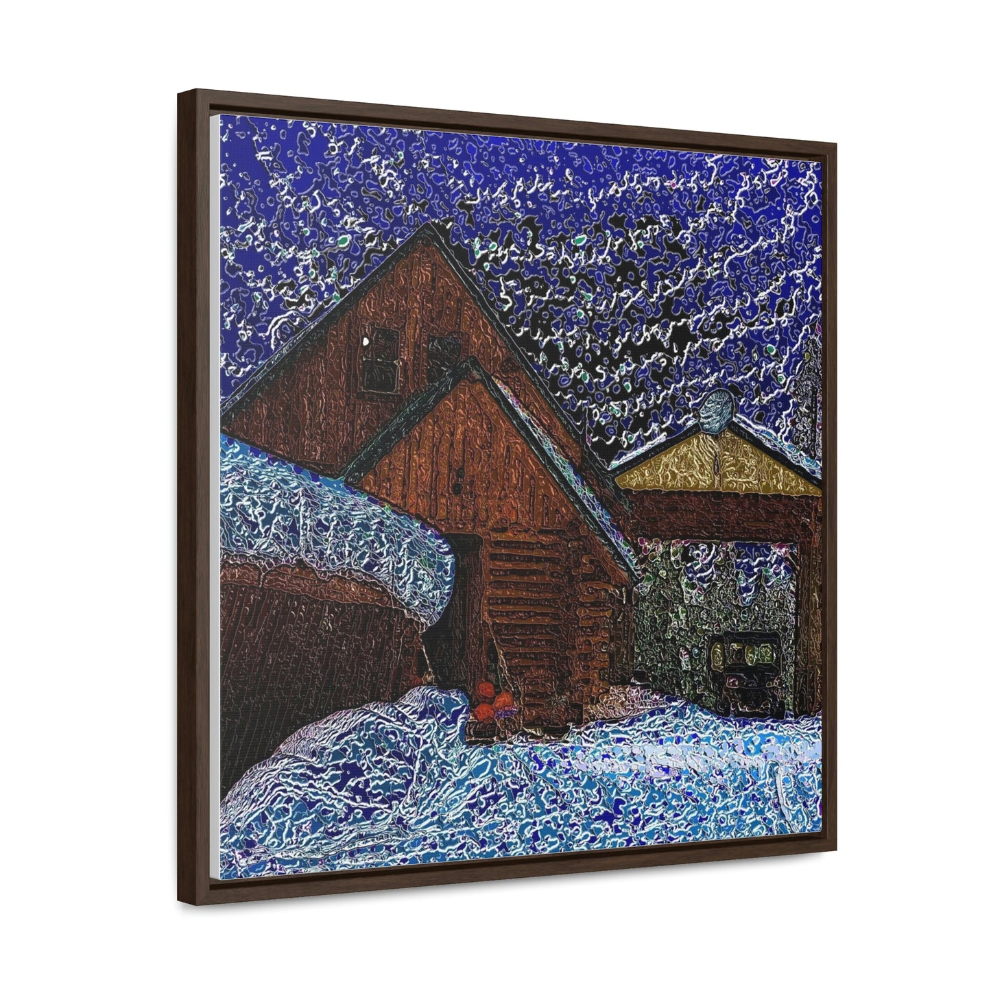Gallery Canvas Wraps, Square Frame ... A Litle Bit Of Color ...  A Little Bit Of Van Gogh ... A Little Bit Of Vertigo ... "And Away You Go With The Snow .." Original Works: Rendering Time: 16 Hours ...