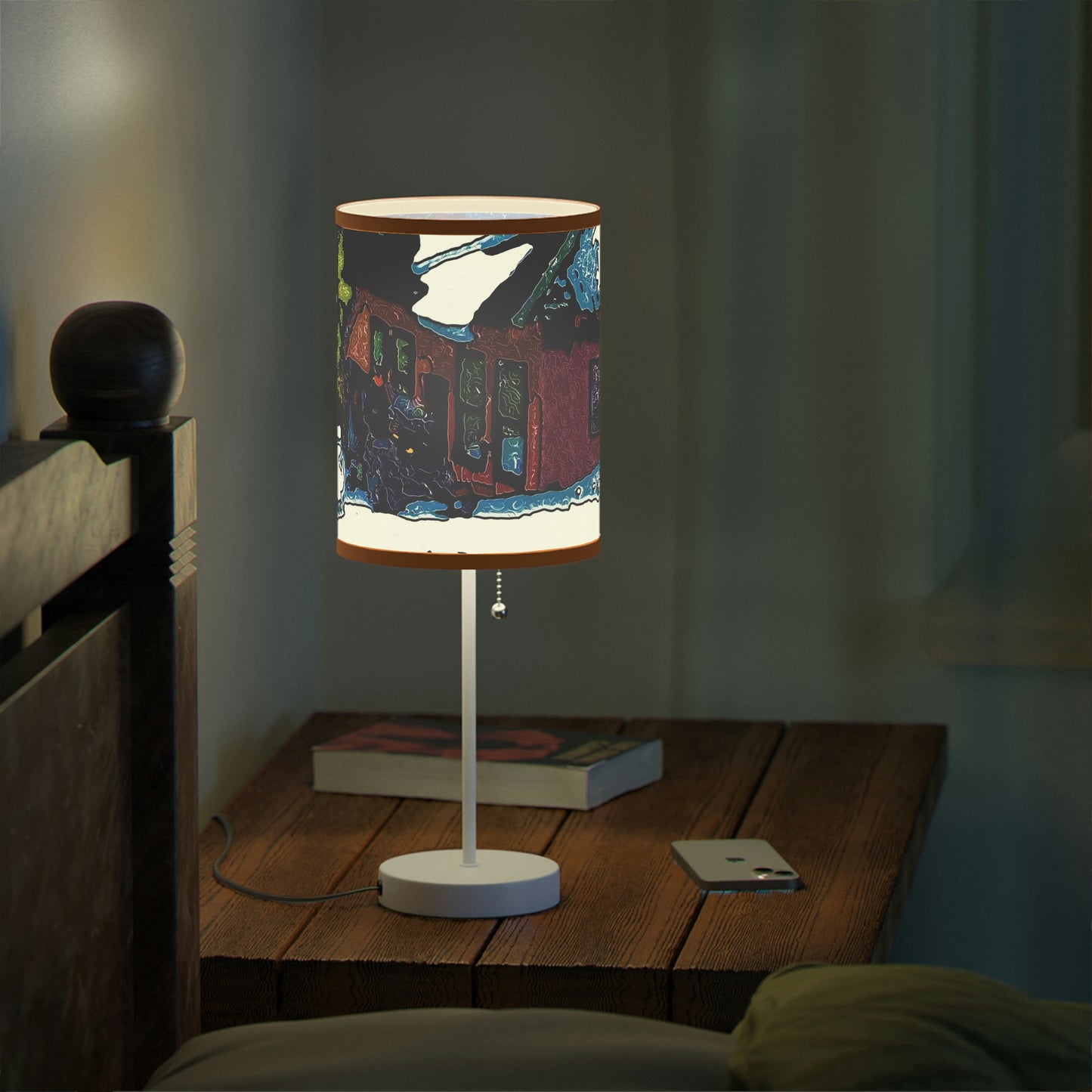 Lamp on a Stand, US|CA plug ... "A Rider Passeth-Through-It" ... Colors Galore & A Bit Of Impressionism ... Original Works. Winter 2021. Central Idaho. Rendering Time: 12 Hours ...