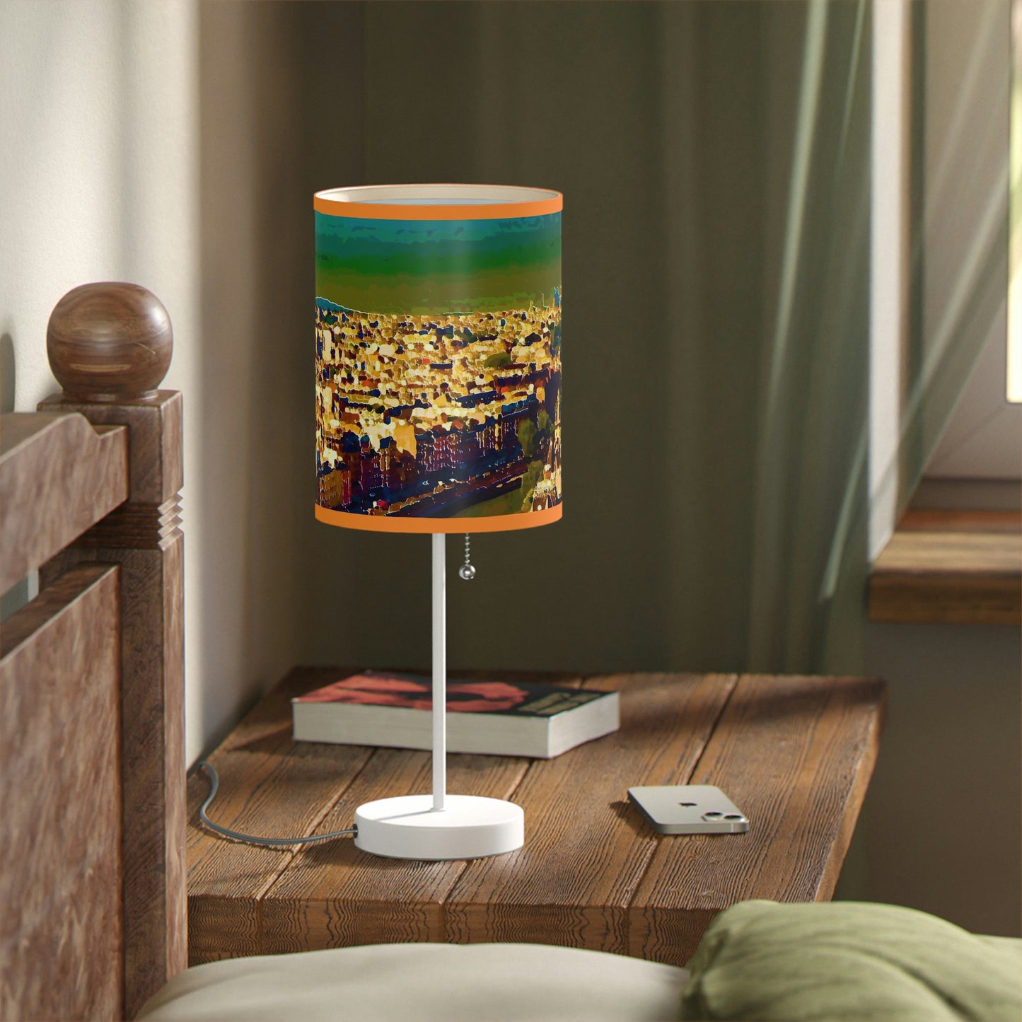 Lamp on a Stand, US|CA plug ... Au Paris ... "Along The River Seine" ... Barbara Joan Bonnel-Holt: 1972 ... Original Works ...