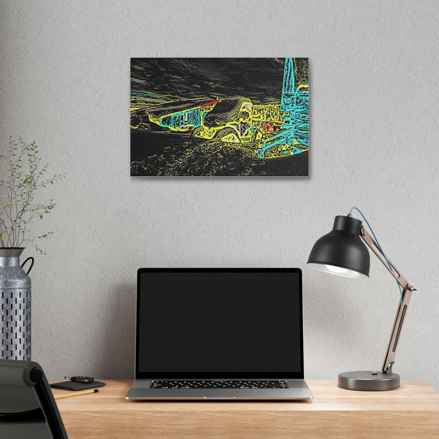 Polyester Canvas ... "Snow Vehicle In Snow Storm At-Rest" ... Circa 12Mar23 ... Central Idaho ... 18-Hours Rendering Time: Original Works ...