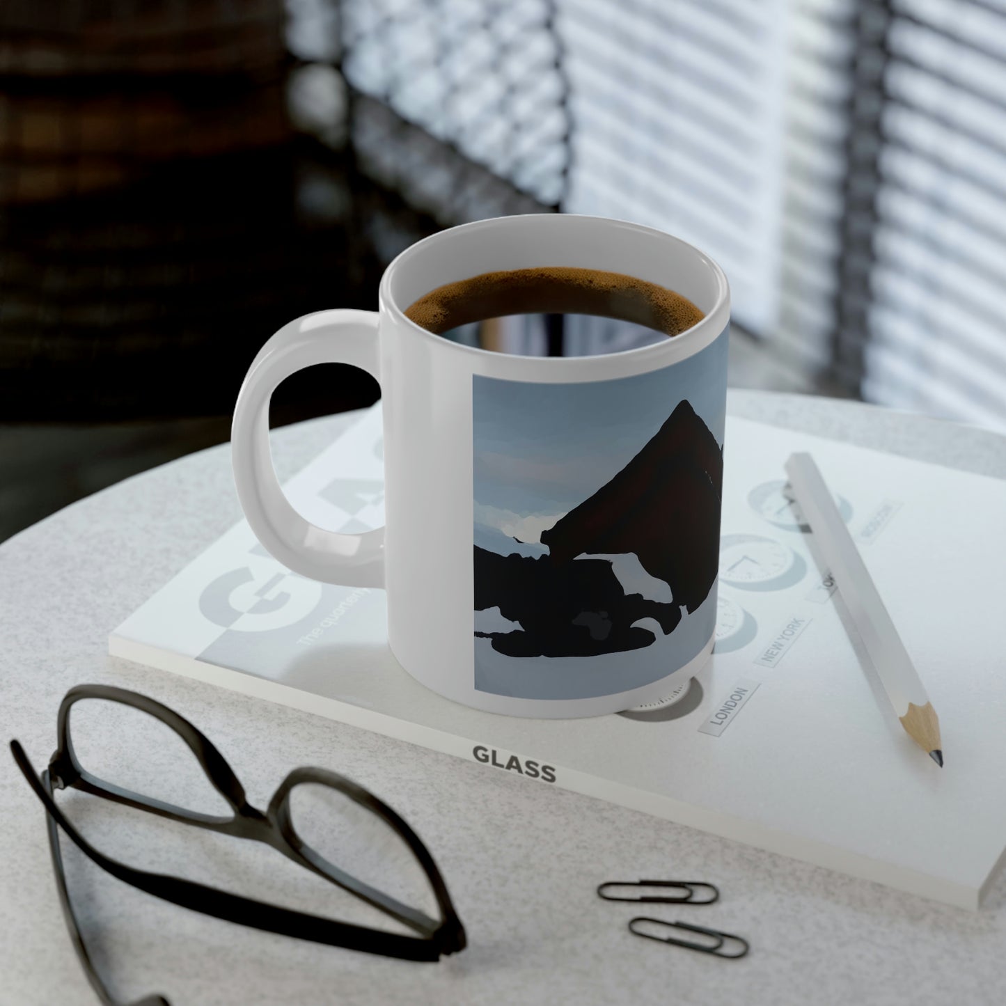 Jumbo Mug, 20oz ... After An Intense Snow Storm ... 'Digging Out' ... A Vehicle & Cabin "In The Mountains" ... March 2023 ... Original Works ...