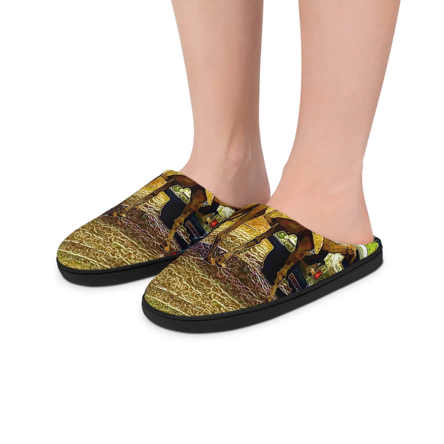 Men's Indoor Slippers ... "Truckin'-Up-To-Buffalo ... 'Oops - Wrong Country' ... Truckin'-Up-To-New Delll -'E' ... " ... (Delhi, India) ... 5July2007. Original Works ...