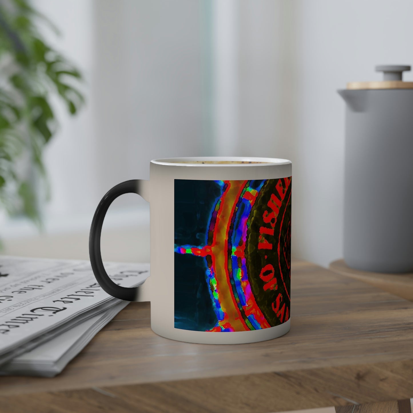 Color-Changing Mug, 11oz ... "No.9 Fishermen's Grotto - Fishermen's Wharf, SF, California" ... Family Archives: 1970's ... Original Works ...