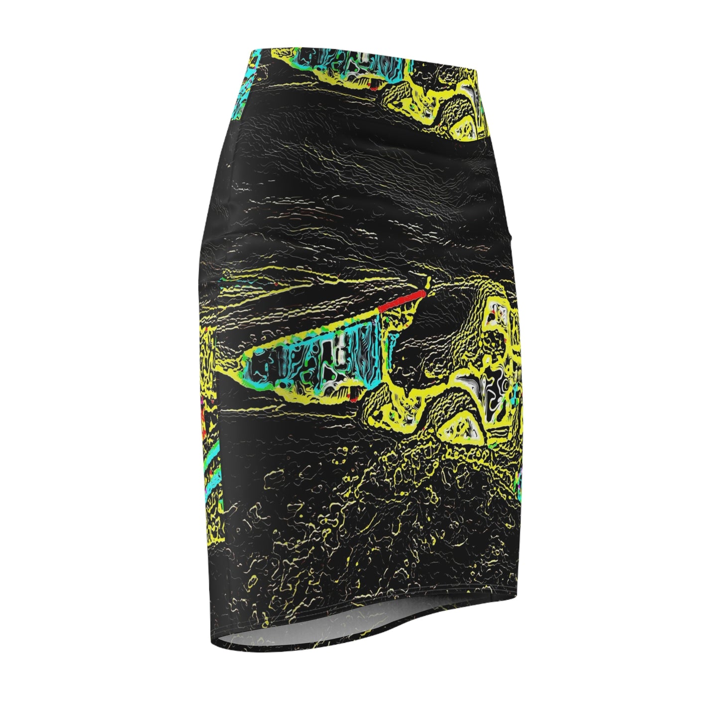 Women's Pencil Skirt (AOP) ... "Snow Vehicle In Snow Storm At-Rest" ... Circa 12Mar23 ... Central Idaho ... 18-Hours Rendering Time: Original Works ...