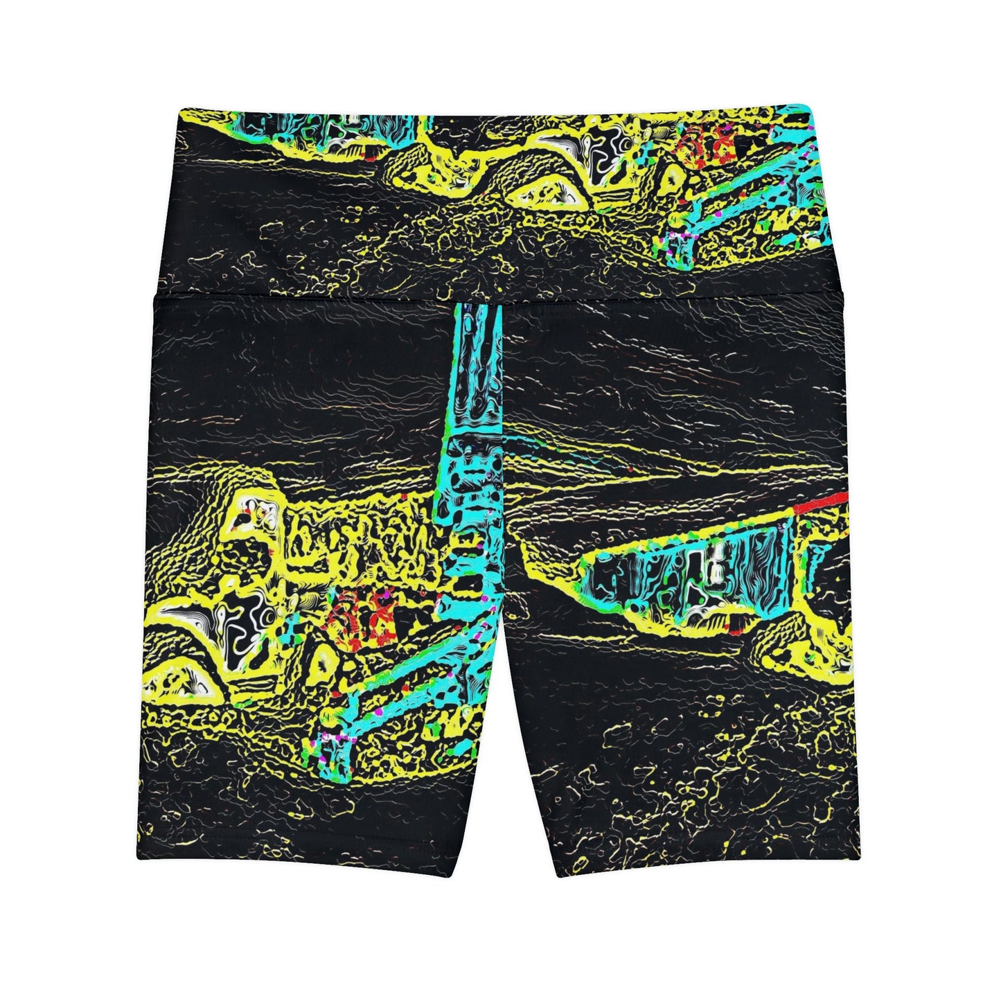 Women's Workout Shorts (AOP) ... "Snow Vehicle In Snow Storm At-Rest" ... Circa 12Mar23 ... Central Idaho ... 18-Hours Rendering Time: Original Works ...