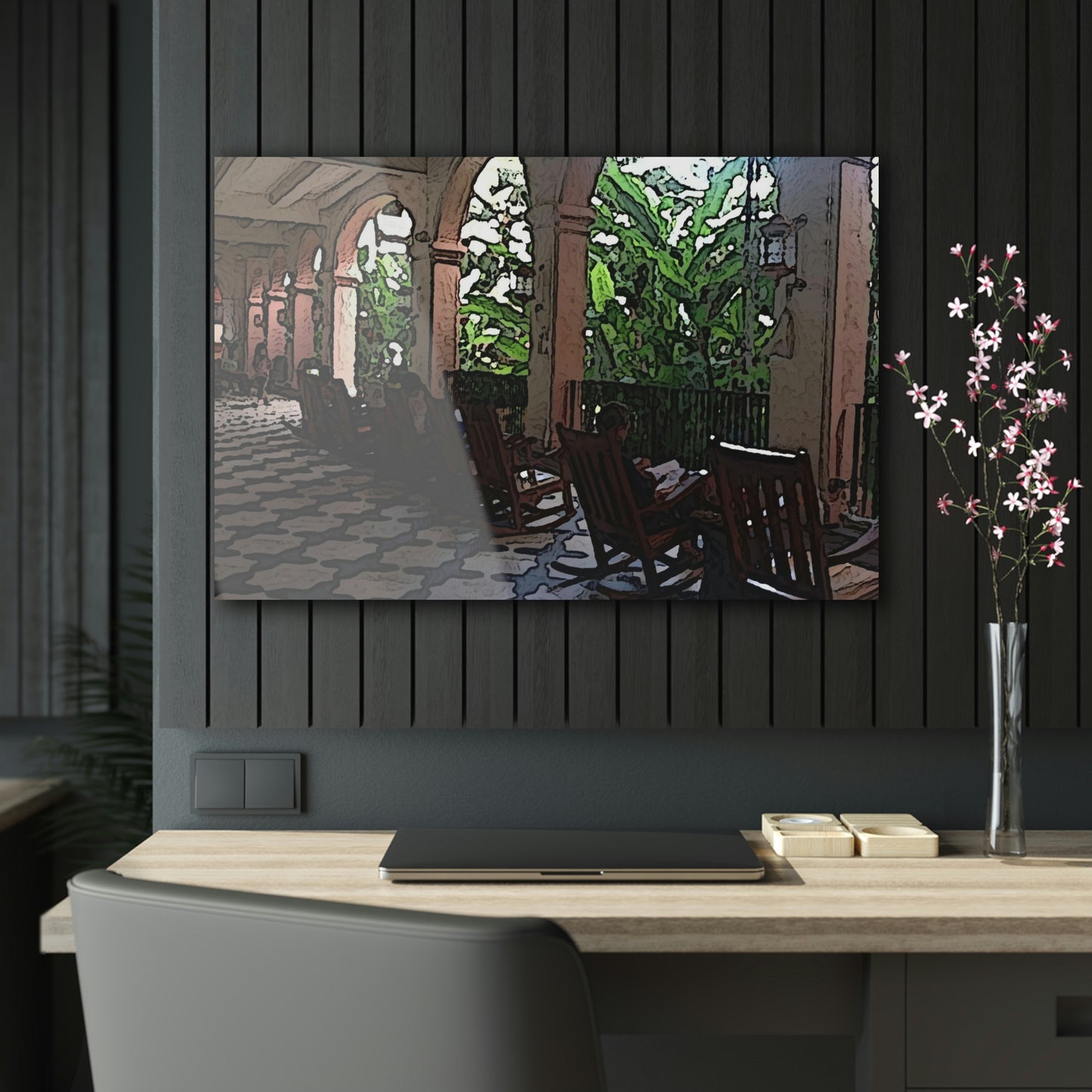 Acrylic Prints ...  Lanai & Rocking Chairs At: 'The Pink Palace' ... The Royal Hawai'ian ... Honolulu, HI ... '27Oct2014' ... Original Works ...