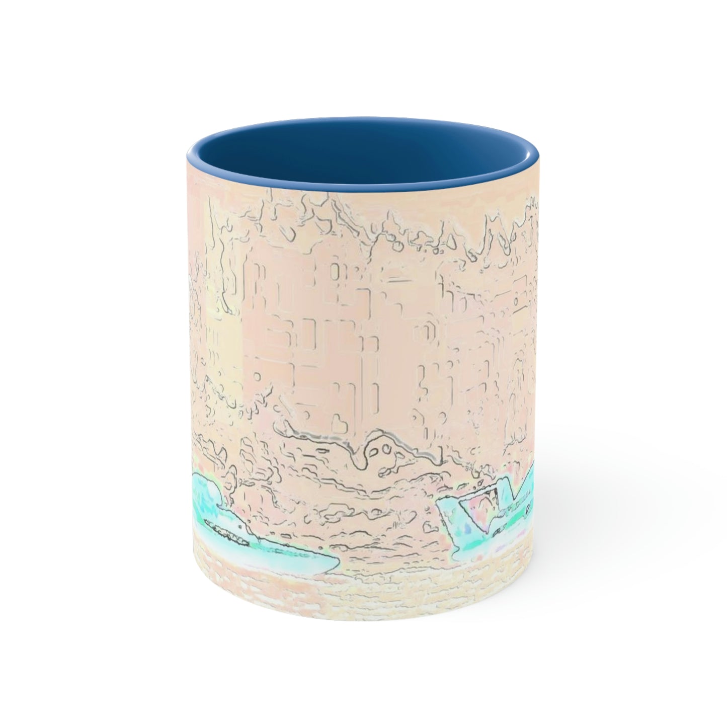 Accent Coffee Mug, 11oz ... Seattle Columbia Cup On Lake Washington ... "Dave Wilcox Heads For The Win" ... Associate Gift-Photo ... Original Works ...