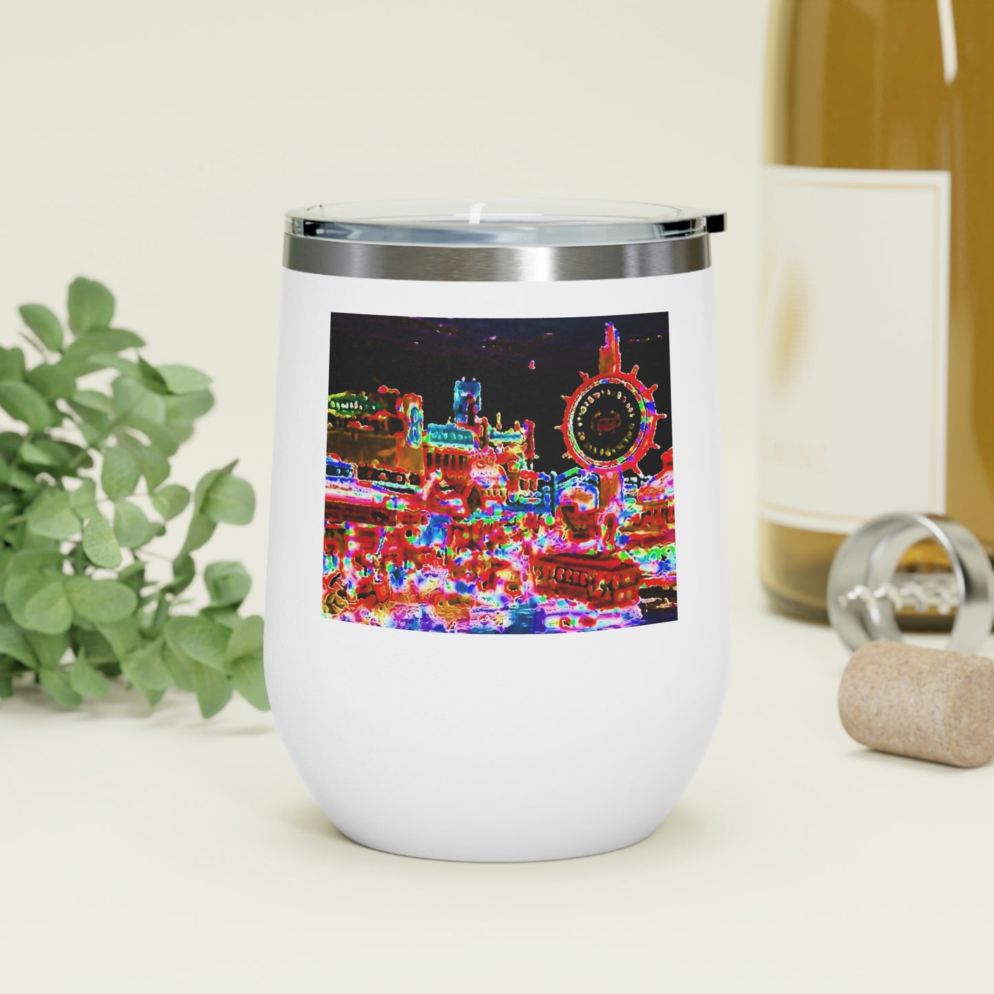 12oz Insulated Wine Tumbler ... "No.9 Fishermen's Grotto - Fishermen's Wharf, SF, California" ... Family Archives: 1970's ... Original Works ...
