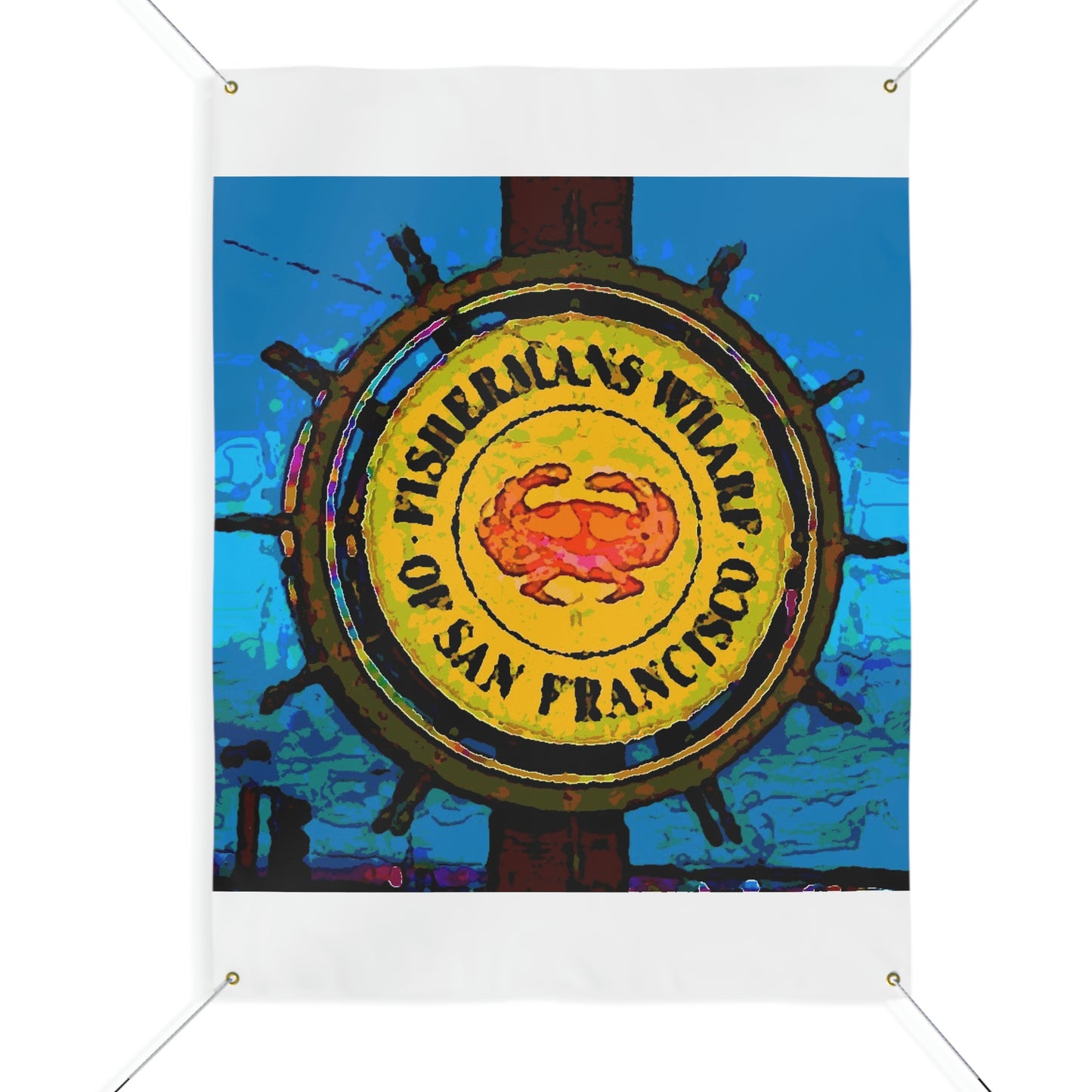 Matte Banner ... "No.9 Fishermen's Grotto - Fishermen's Wharf, SF, California" ... Family Archives: 1970's ... Original Works ...