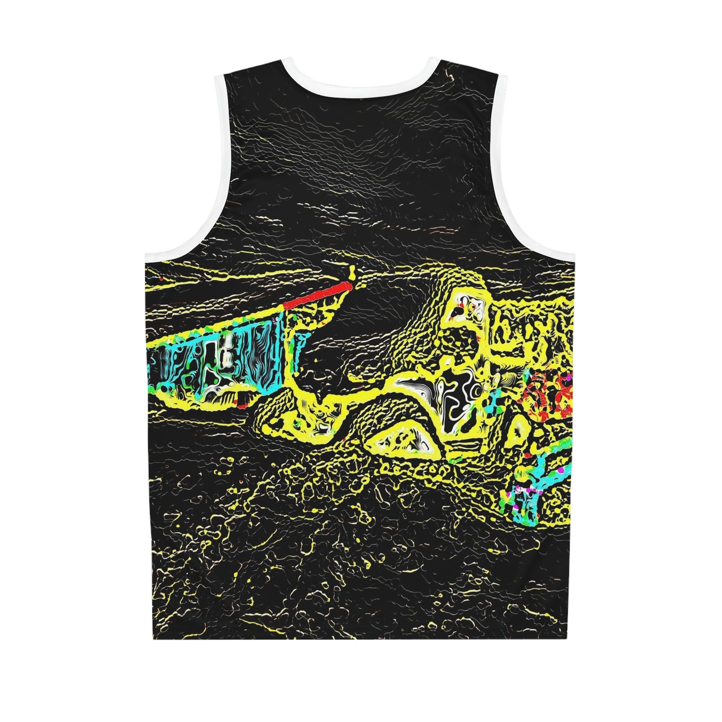 Basketball Jersey (AOP) ... "Snow Vehicle In Snow Storm At-Rest" ... Circa 12Mar23 ... Central Idaho ... 18-Hours Rendering Time: Original Works ...