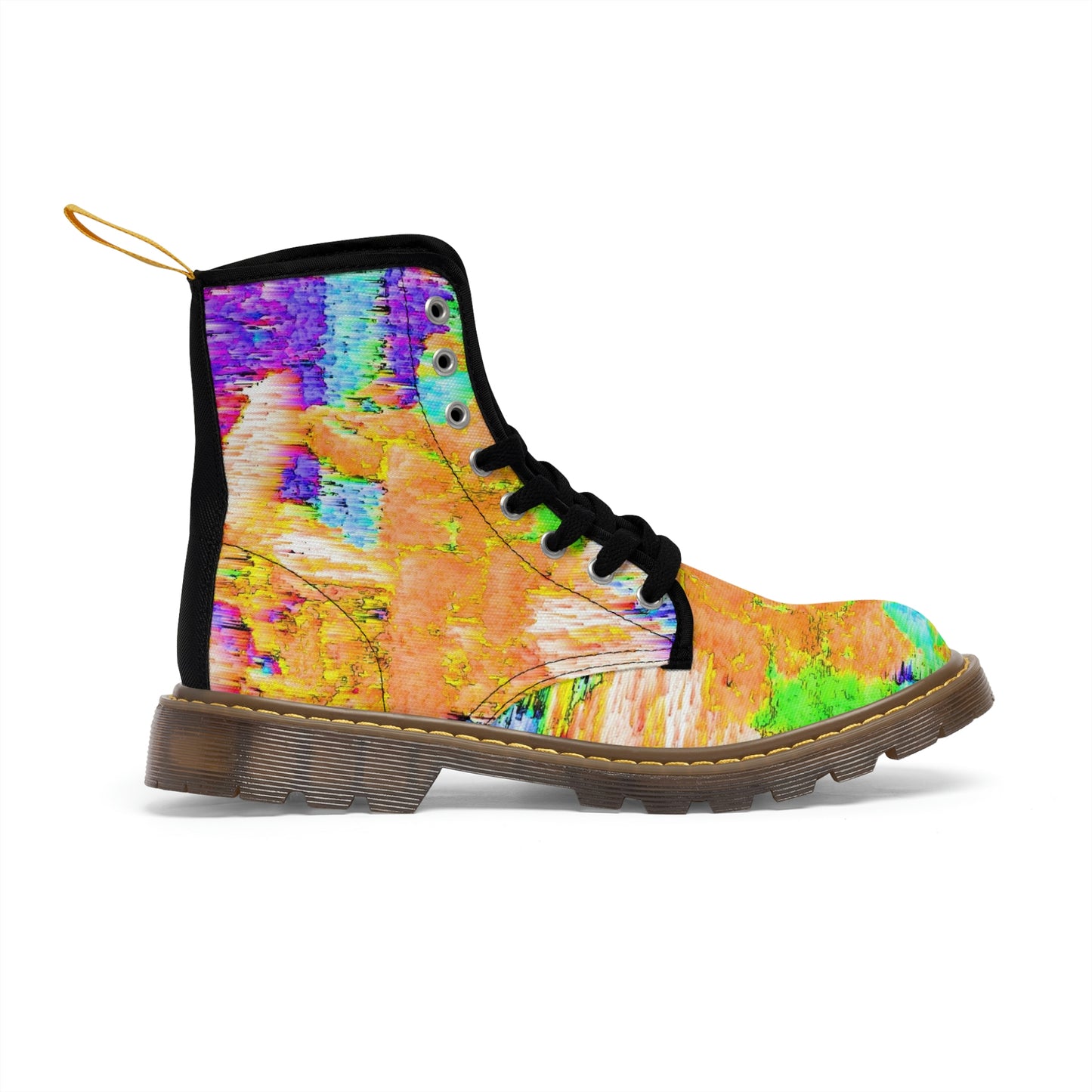 Men's Canvas Boots ... "Hang On Babe ... Fuel Level's Low ... Gotta Hit The Juice For A Bit ... Expect 150mph For-A-Stretch'  ... Original Works ...