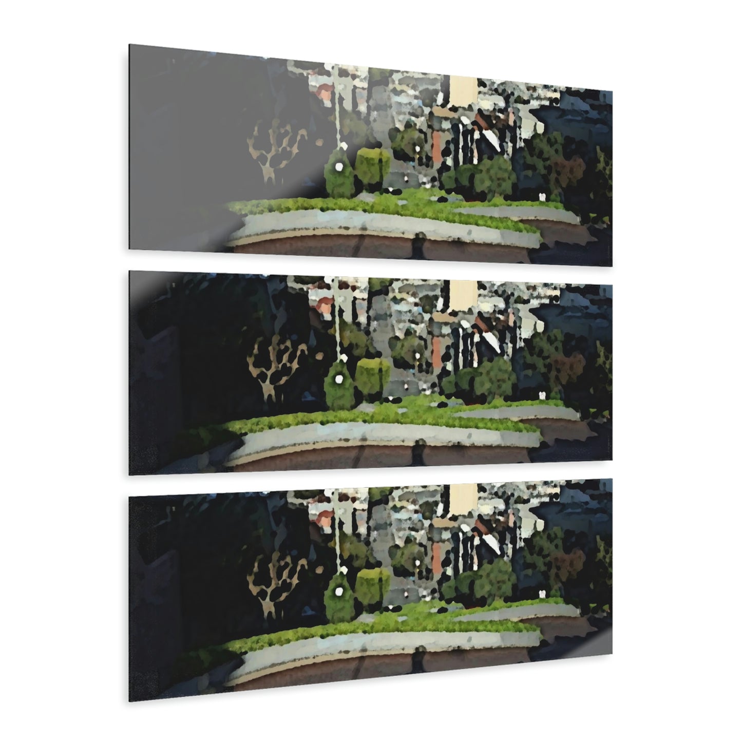 Acrylic Prints (Triptych) ...  "Lombard Street San Francisco, CA, USA" ... Family Archives 1970's ... Original Works ...