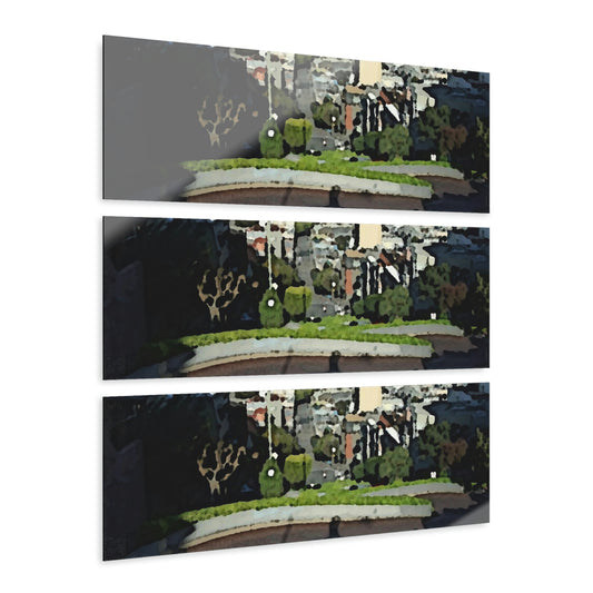 Acrylic Prints (Triptych) ...  "Lombard Street San Francisco, CA, USA" ... Family Archives 1970's ... Original Works ...