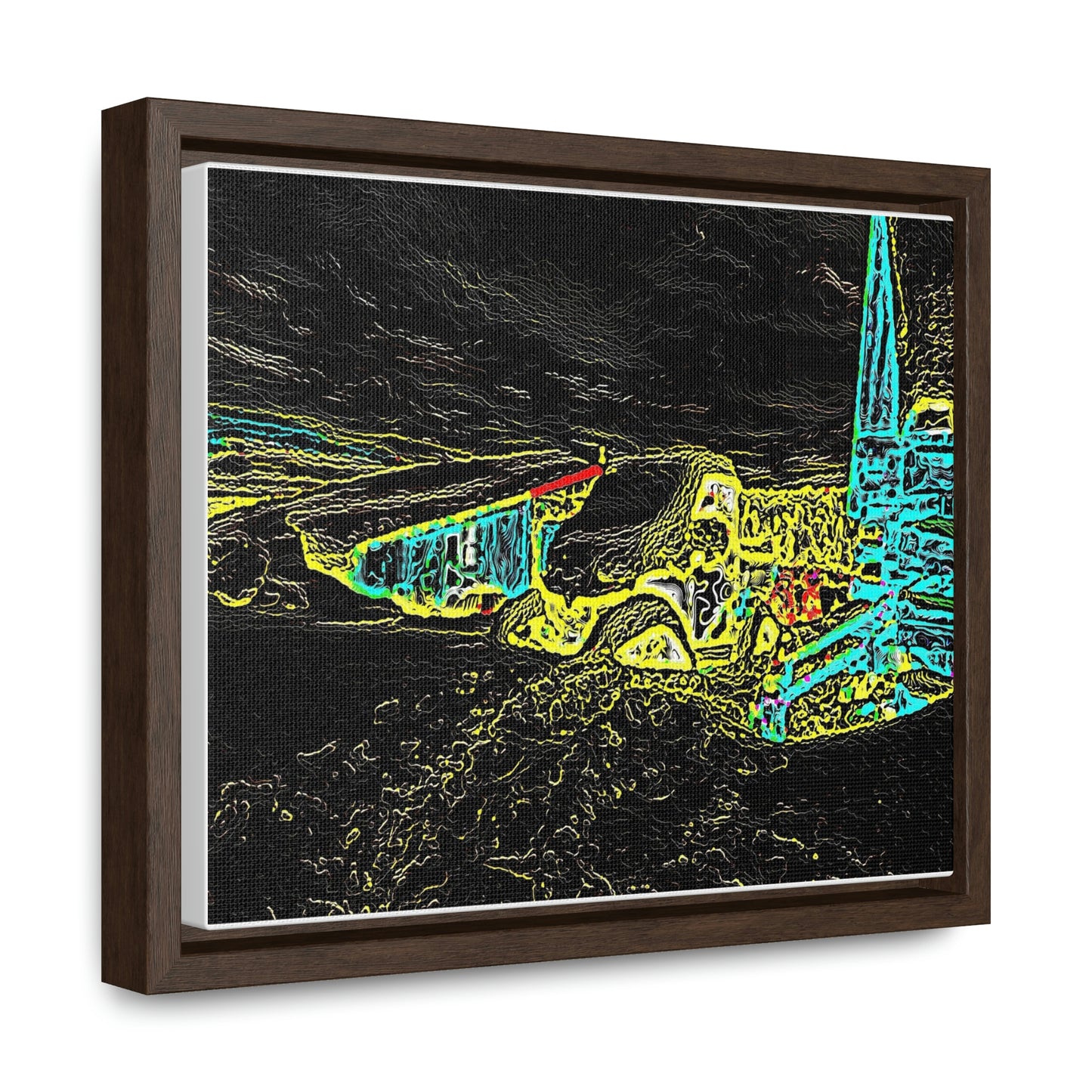 Gallery Canvas Wraps, Horizontal Frame ... "Snow Vehicle In Snow Storm At-Rest" ... Circa 12Mar23 ... Central Idaho ... 18-Hours Rendering Time: Original Works ...