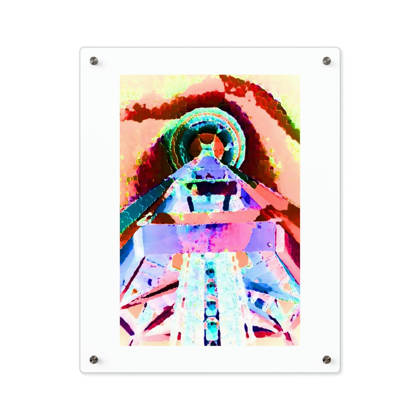 Acrylic Wall Art Panels ... "Seattle's World Fair" ... Below Space Needle 'Looking Up' ... On A Very Rainy Morning (Father's Family Photo). ... Original ...