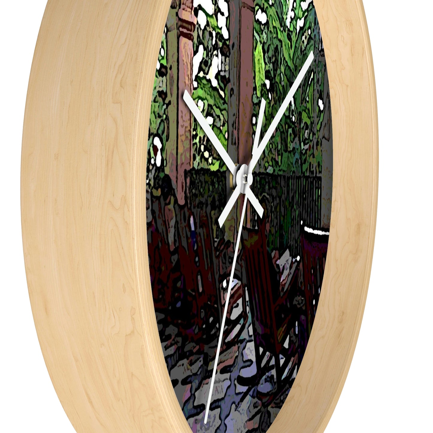 Wall clock ... Lanai & Rocking Chairs At: 'The Pink Palace' ... The Royal Hawai'ian ... Honolulu, HI ... '27Oct2014' ... Original Works ...