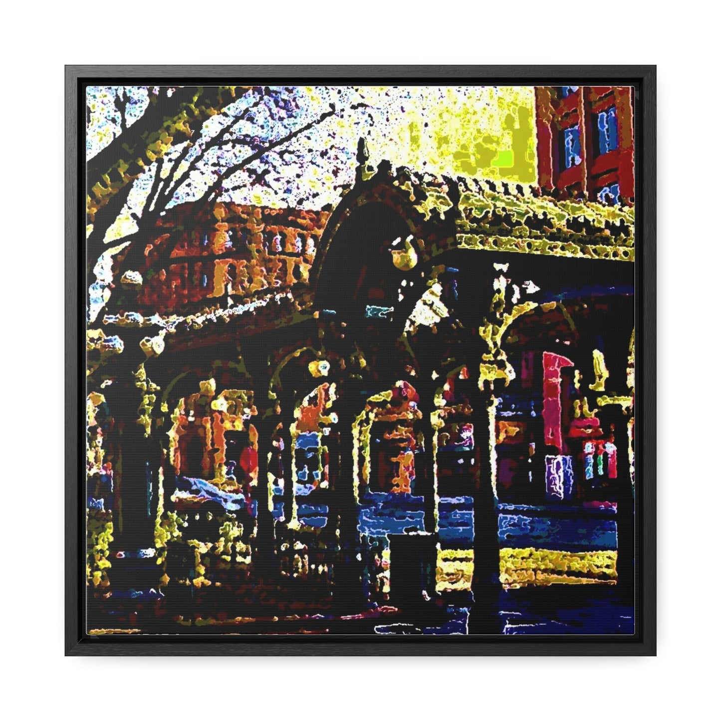 Gallery Canvas Wraps, Square Frame ... A Very Fine Place To Meet ... To Catch The Bus ... 'To Find A Friend' .. Just-To-Hangout ... Dr FJHolt Base Photo ... Original Works ...