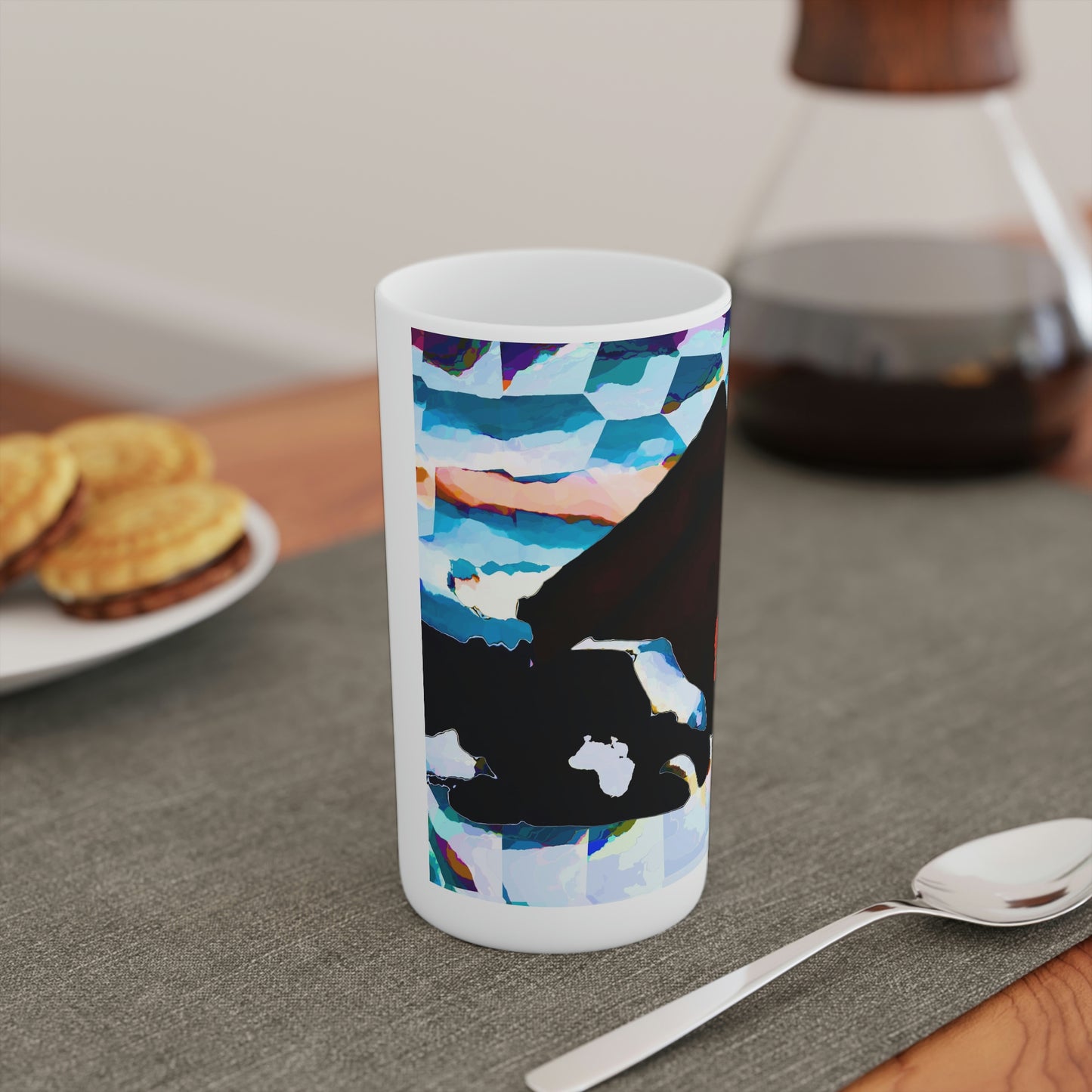 Conical Coffee Mugs (3oz, 8oz, 12oz) ... After An Intense Snow Storm ... 'Digging Out' ... A Vehicle & Cabin "In The Mountains" ... March 2023 ... Original Works ...