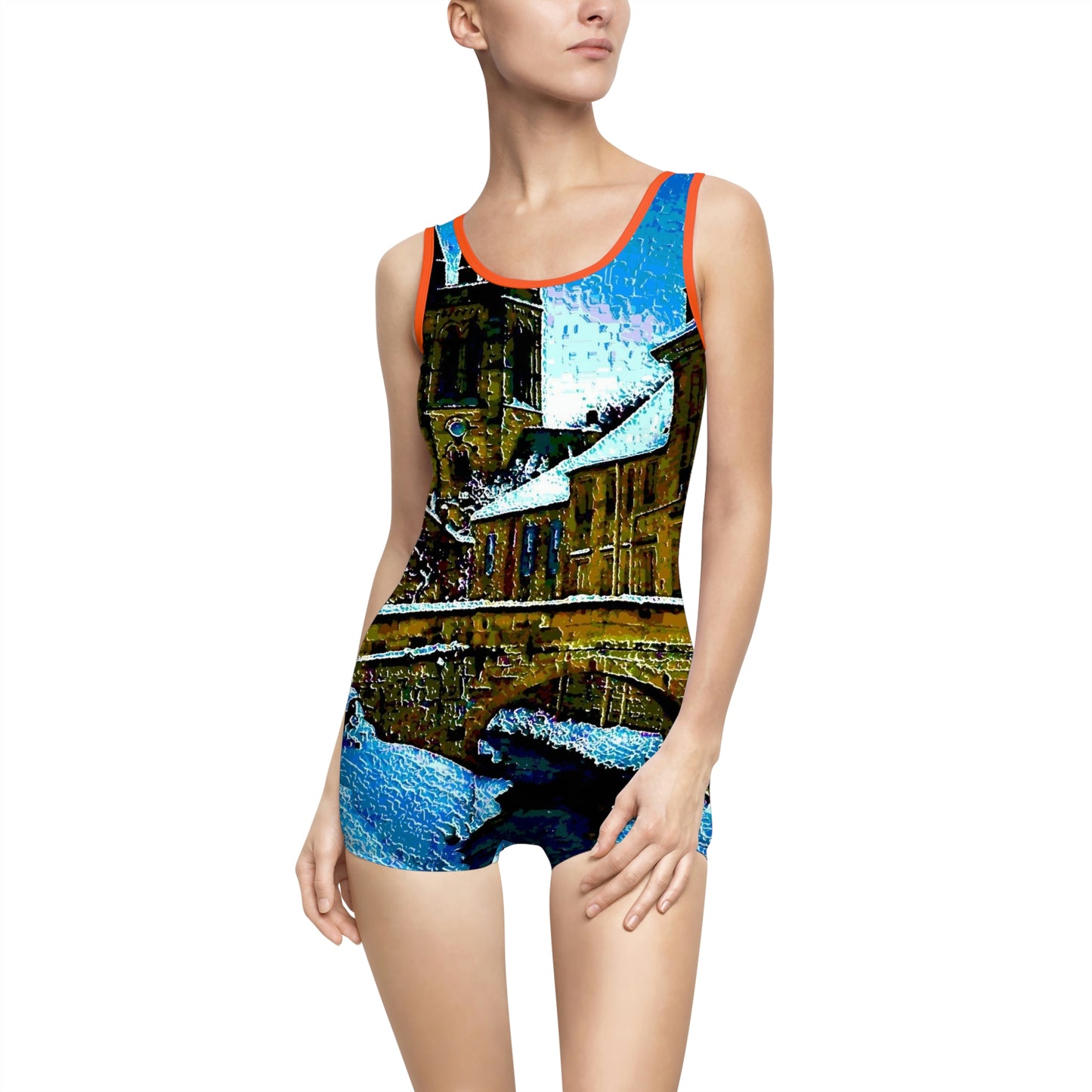 Women's Vintage Swimsuit ... Walikng The Streets & Alleys ... 'Strolling The Canals ... '  ... Original Works  ...