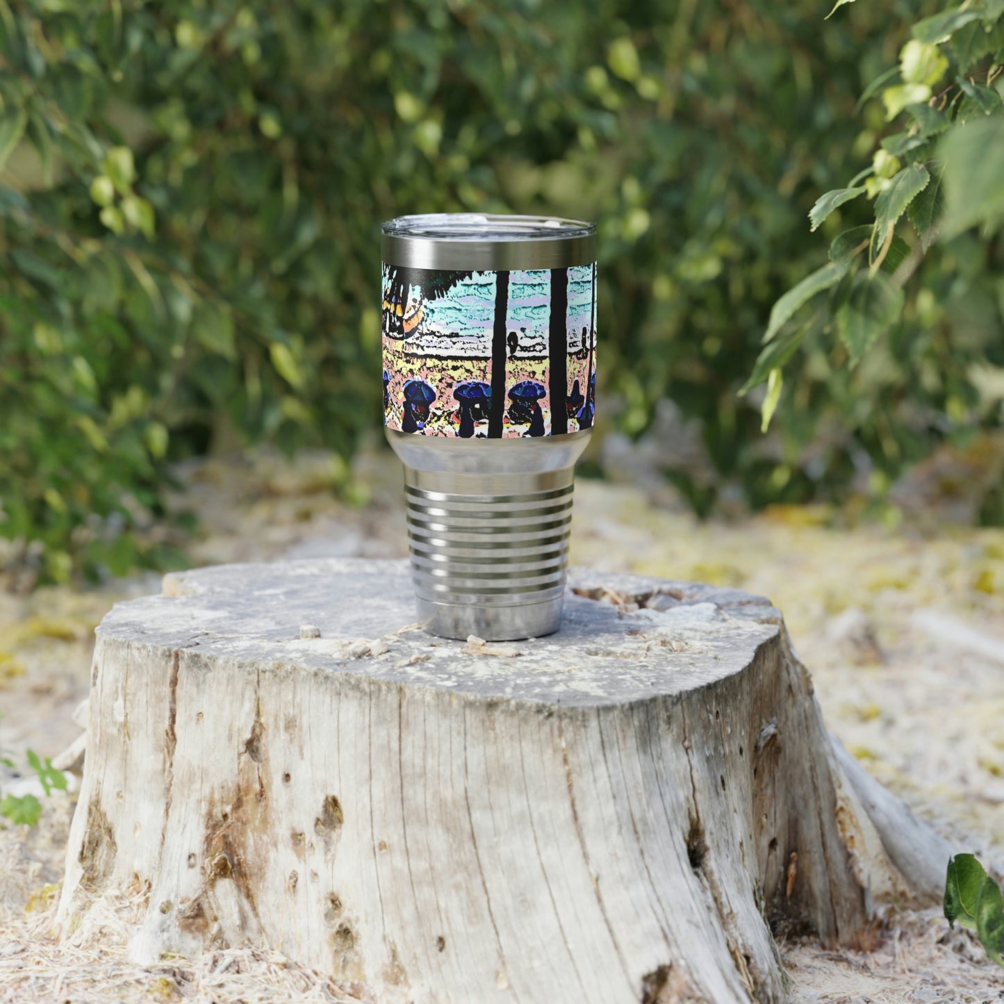 Ringneck Tumbler, 30oz ... "A Beautiful Beach Amongst The Palms" ... The Outrigger Waikiki, Honolulu, Oahu ... Original Works ...