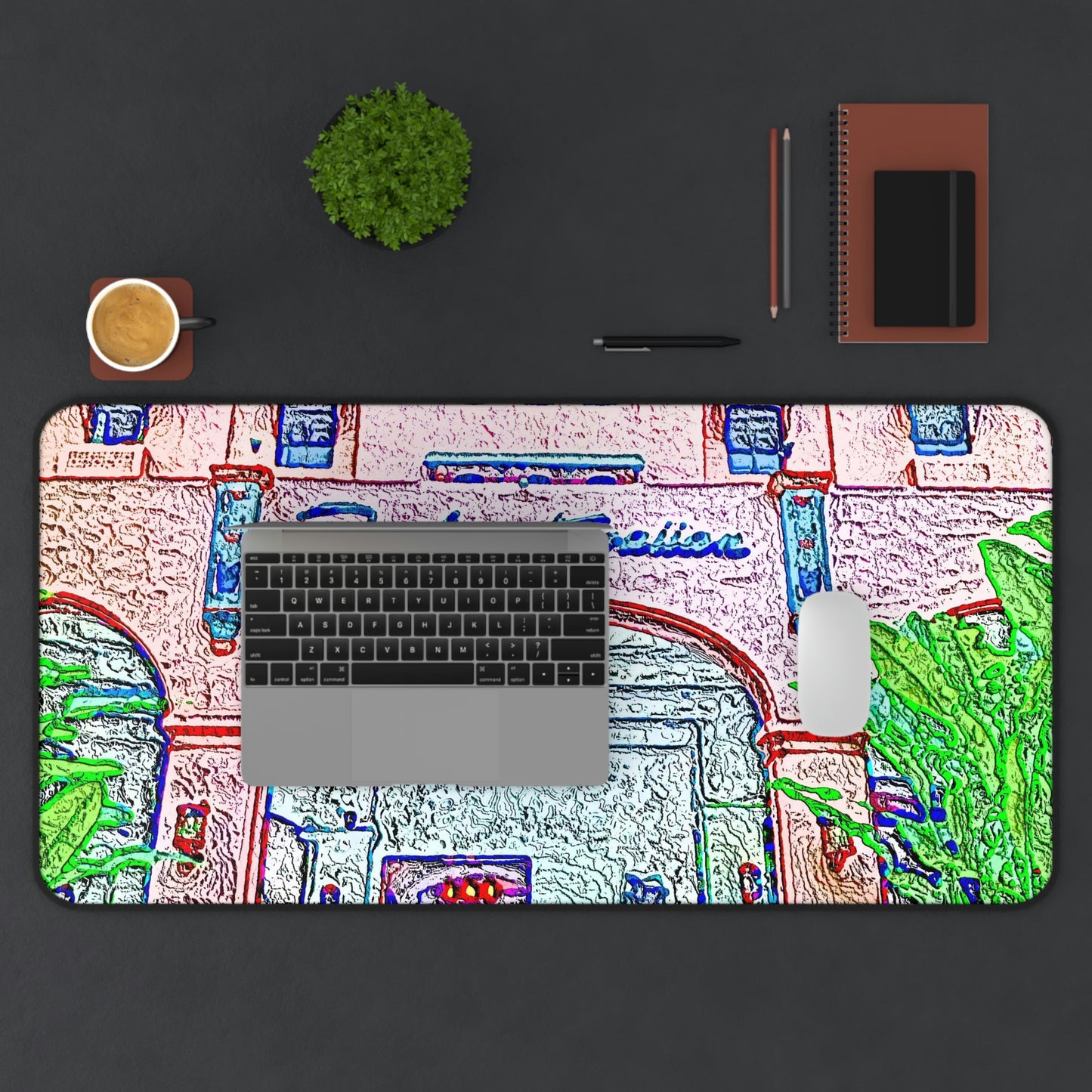 Desk Mat ... "La Grande Entree" At: 'The Pink Palace' ... The Royal Hawai'ian ... Honolulu, HI ... '27Oct2014' ... Original Works ...