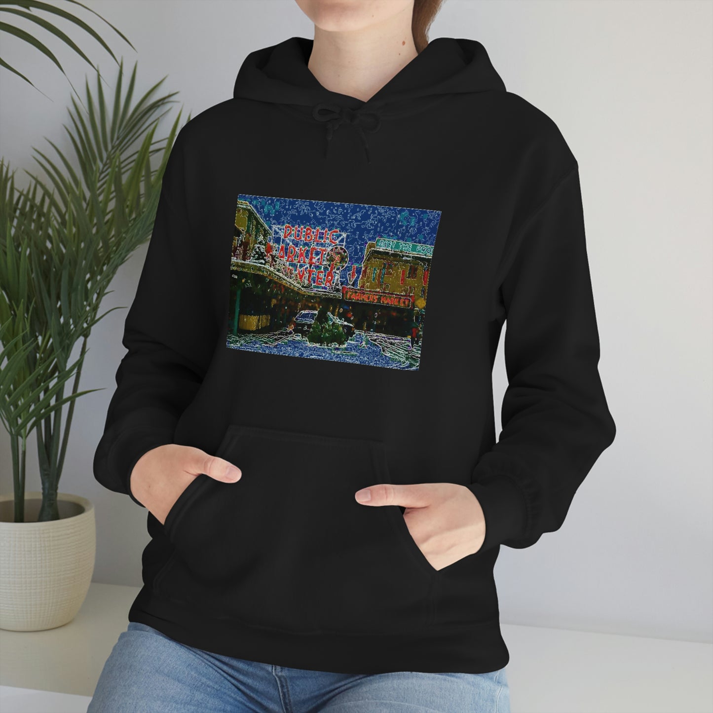 Unisex Heavy Blend™ Hooded Sweatshirt ... Pike Place Market: 'The Public Market', Seattle, Washington. Circa Fall 2013 ...