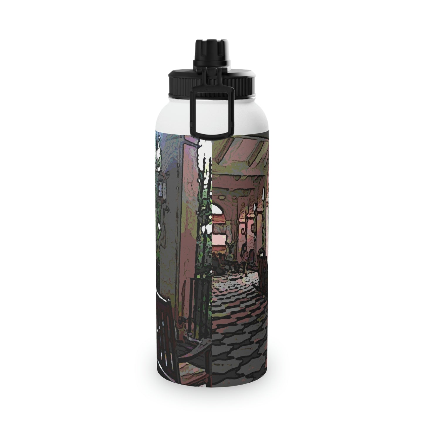 Stainless Steel Water Bottle, Sports Lid ... Lanai & Rocking Chairs At: 'The Pink Palace' ... The Royal Hawai'ian ... Honolulu, HI ... '27Oct2014' ... Original Works ...