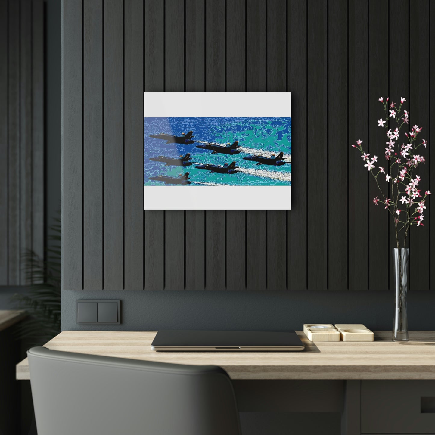 Acrylic Prints ... Seattle Seafair ..."Blue Angels Run Over Lake Washington" ... Circa Mid 1980's ... Dr FJ Holt ... Original Works ...