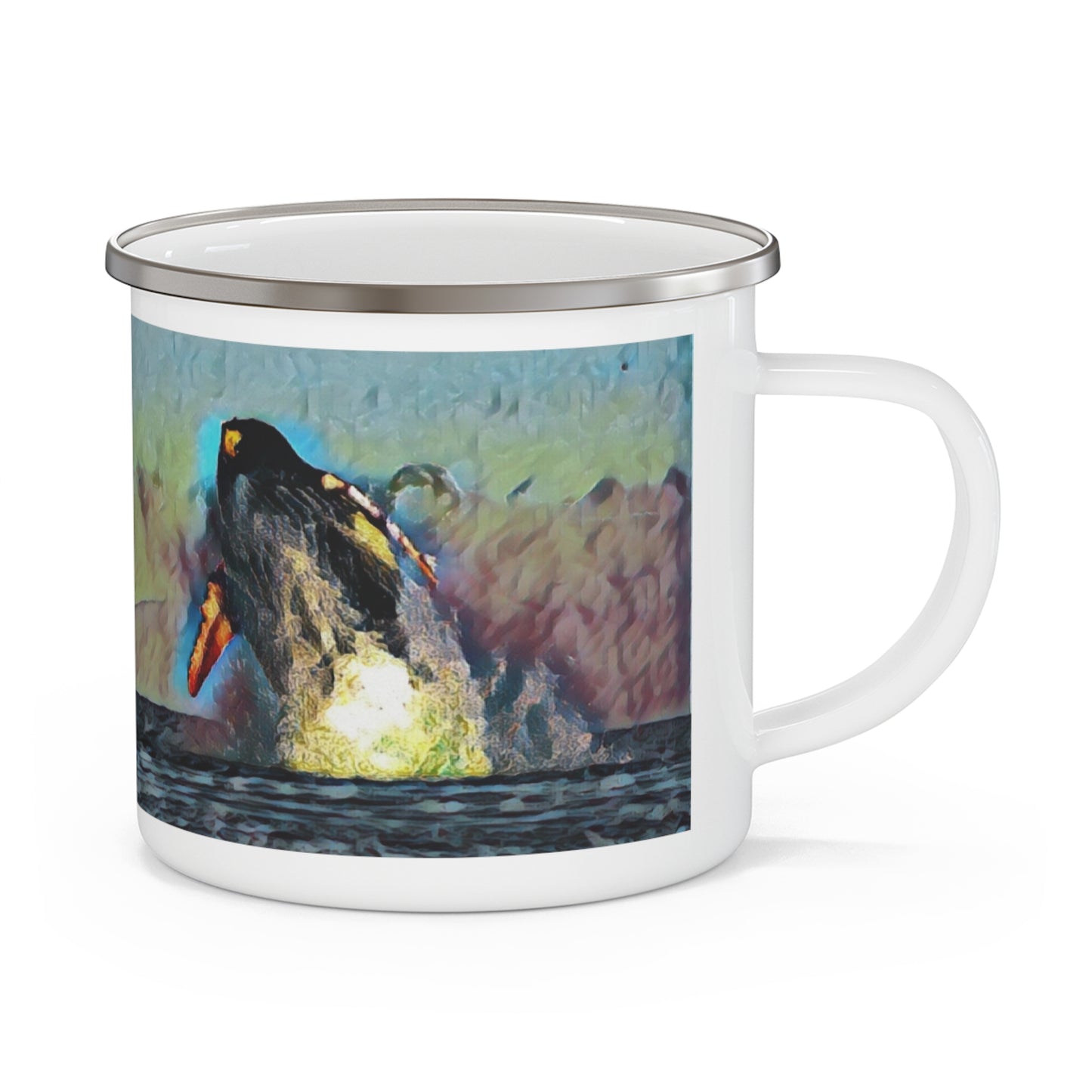 Enamel Camping Mug ... An Extraordinary Humpback Breach ... 'With Explosive Energy' ... Family Archives (KPH) ... Circa: 21st Century. Maui, HI ... Original Works ...