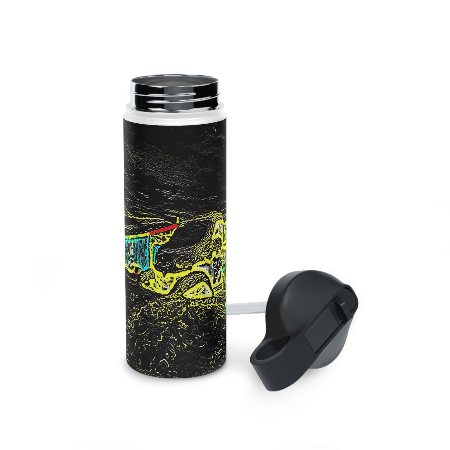 Stainless Steel Water Bottle, Standard Lid ... "Snow Vehicle In Snow Storm At-Rest" ... Circa 12Mar23 ... Central Idaho ... 18-Hours Rendering Time: Original Works ...