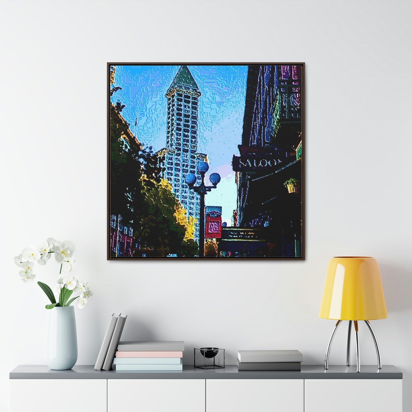 Gallery Canvas Wraps, Square Frame ...  Pioneer Square & Smith Tower ... 'That World Famous View' ... Colleague Supplied Photo ... Original Works ...