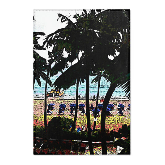 Area Rugs ... "A Beautiful Beach Amongst The Palms" ... The Outrigger Waikiki, Honolulu, Oahu ... Original Works ...