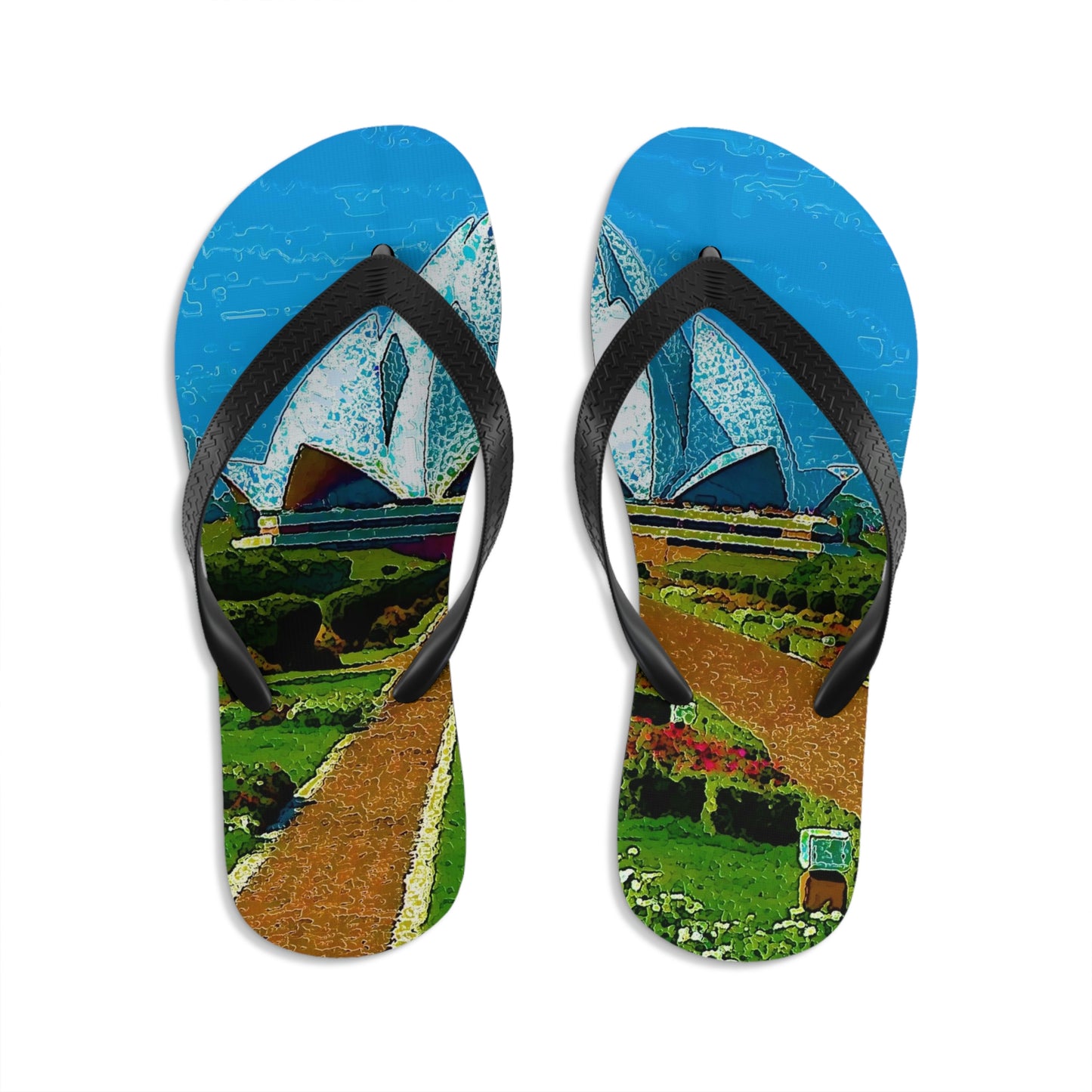 Unisex Flip-Flops ... 'Bahai'i House-Of-Worship' ... "Lotus Temple: Delhi, India, 2008" ... Original Works ...