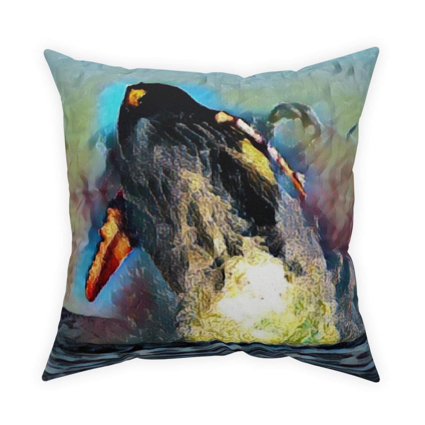 Broadcloth Pillow ... An Extraordinary Humpback Breach ... 'With Explosive Energy' ... Family Archives (KPH) ... Circa: 21st Century. Maui, HI ... Original Works ...