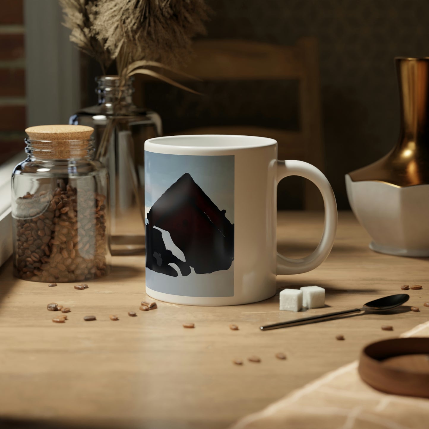 Jumbo Mug, 20oz ... After An Intense Snow Storm ... 'Digging Out' ... A Vehicle & Cabin "In The Mountains" ... March 2023 ... Original Works ...