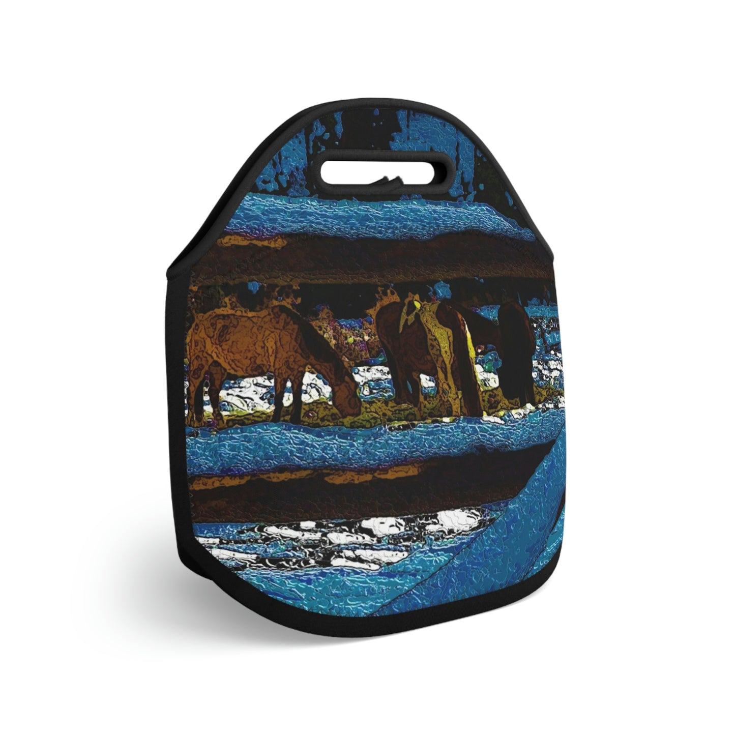 Neoprene Lunch Bag ...  A Horse ... A Saddle ...  Foraging Through The Snow ...  An_Asses 'Cry' ... Central Idaho, November 2022 ...  Original Works ..