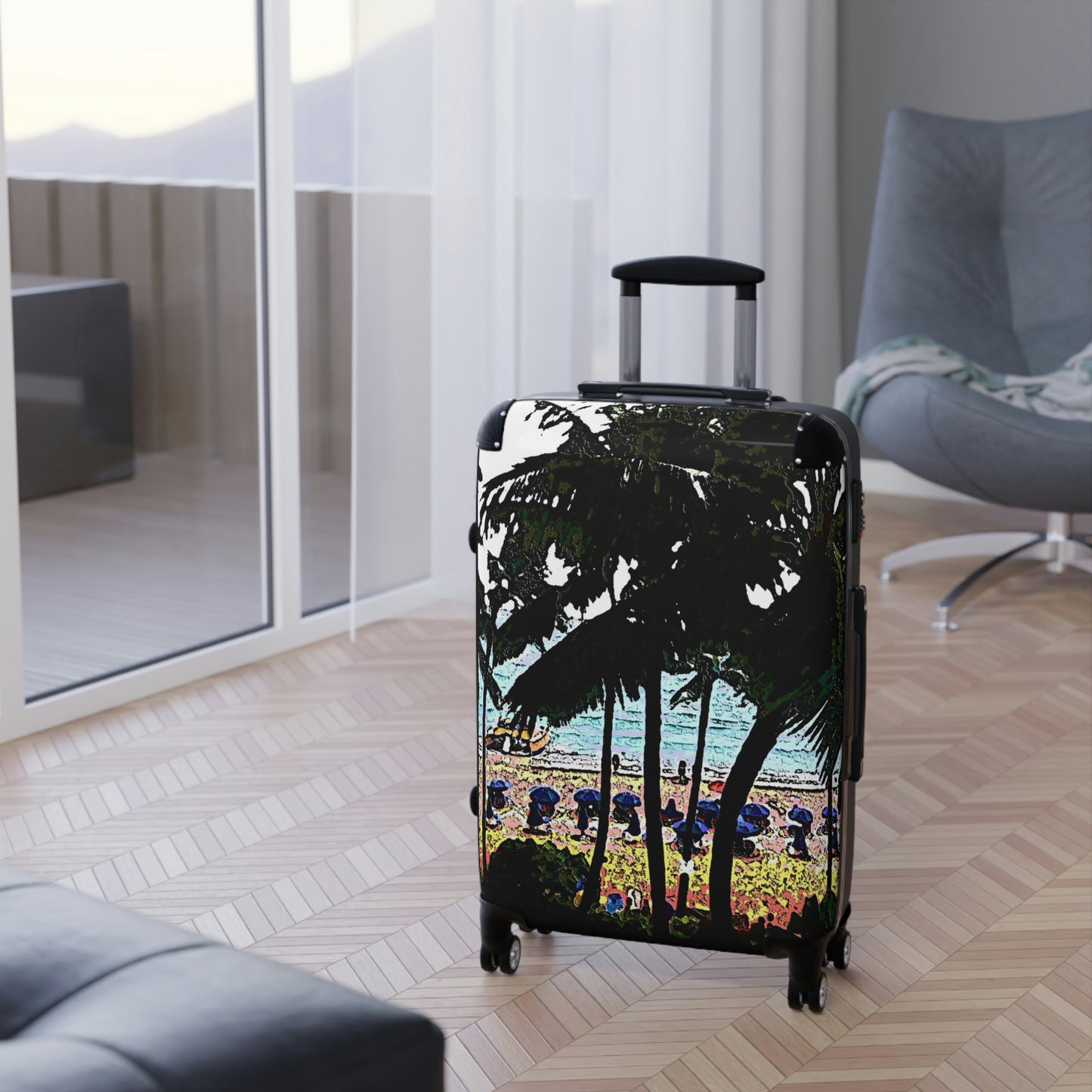 Suitcases ... "A Beautiful Beach Amongst The Palms" ... The Outrigger Waikiki, Honolulu, Oahu ... Original Works ...