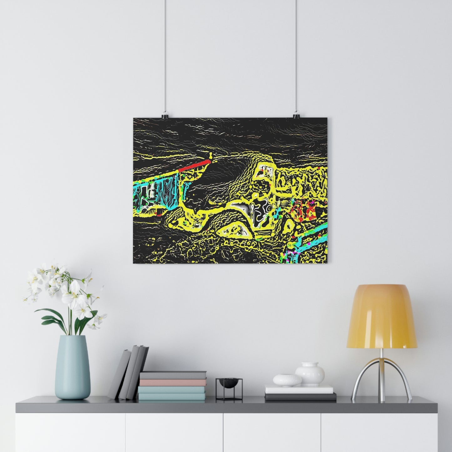 Giclée Art Print ... "Snow Vehicle In Snow Storm At-Rest" ... Circa 12Mar23 ... Central Idaho ... 18-Hours Rendering Time: Original Works ...