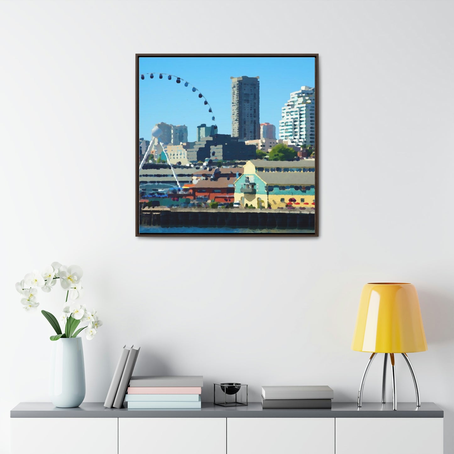 Gallery Canvas Wraps, Square Frame ... That Classic Wheel ... 'Seattle's Wheel' ... & Old Classic Waterside Vendors ...  'Family Archives' ... Original Works ...