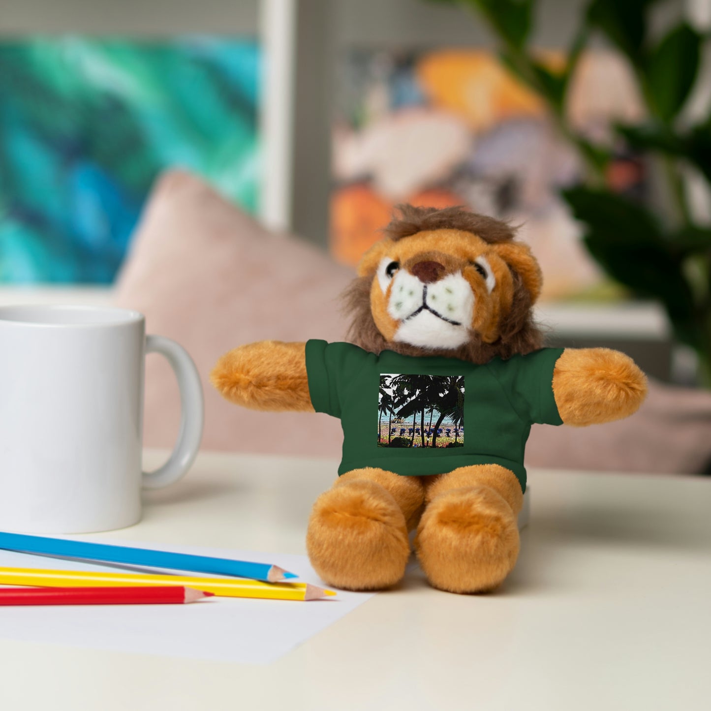 Stuffed Animals with Tee ... "A Beautiful Beach Amongst The Palms" ... The Outrigger Waikiki, Honolulu, Oahu ... Original Works ...