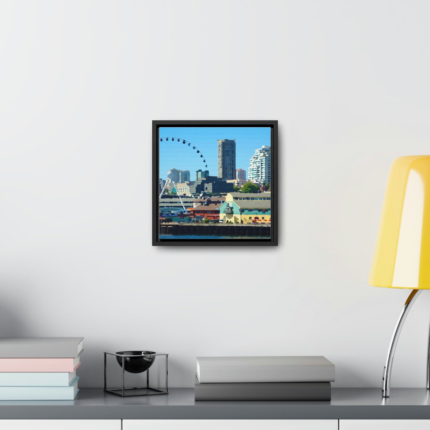 Gallery Canvas Wraps, Square Frame ... That Classic Wheel ... 'Seattle's Wheel' ... & Old Classic Waterside Vendors ...  'Family Archives' ... Original Works ...