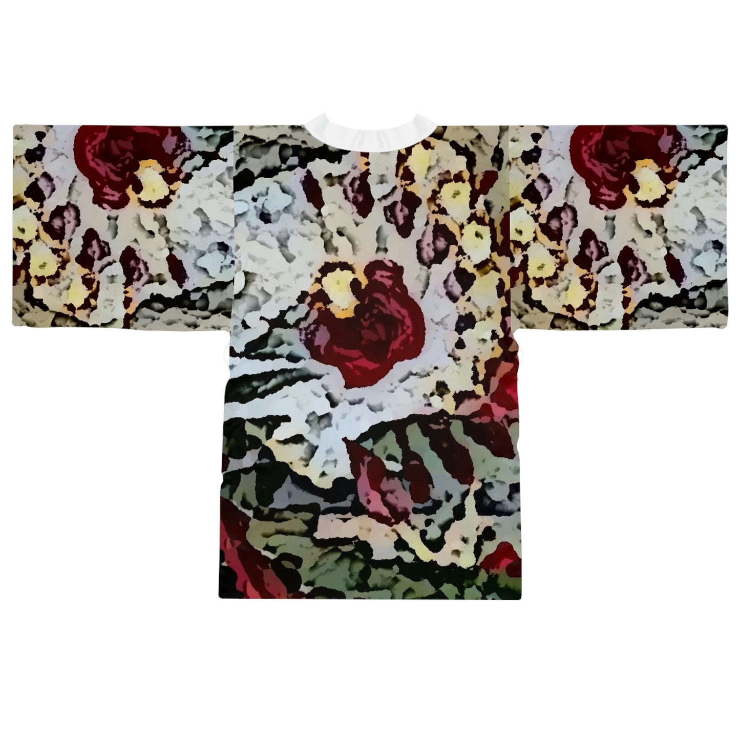 Long Sleeve Kimono Robe ... "A Friendly Flower" ... Pointsettia 'Pointing' ... Original Works ... (Supplied Photograph) ...