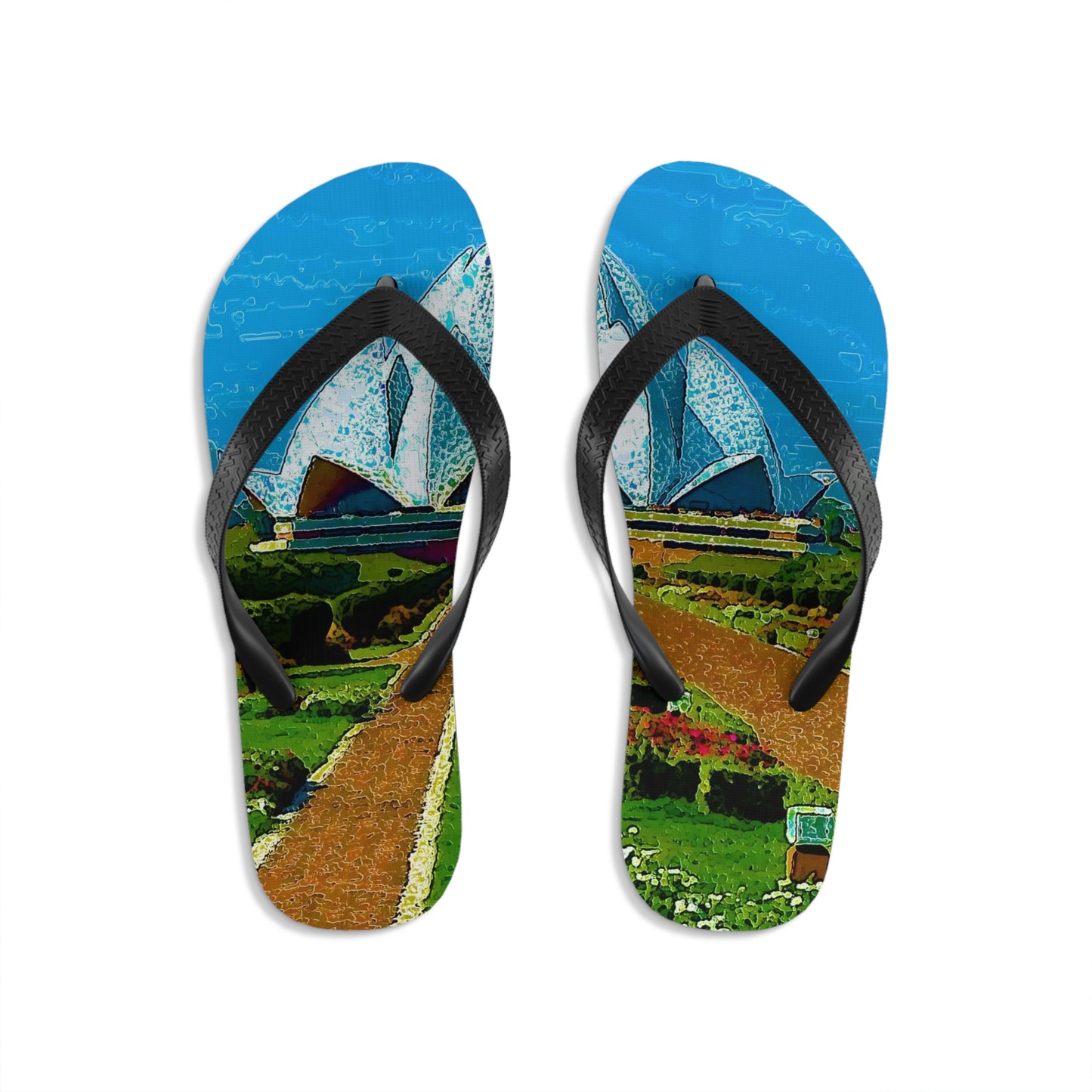 Unisex Flip-Flops ... 'Bahai'i House-Of-Worship' ... "Lotus Temple: Delhi, India, 2008" ... Original Works ...