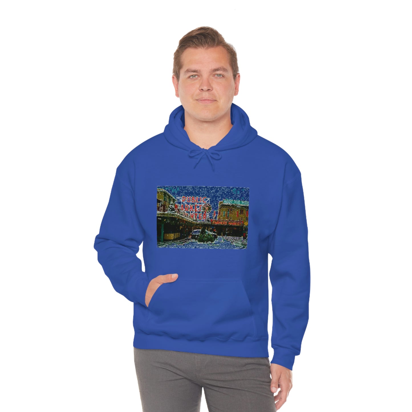 Unisex Heavy Blend™ Hooded Sweatshirt ... Pike Place Market: 'The Public Market', Seattle, Washington. Circa Fall 2013 ...
