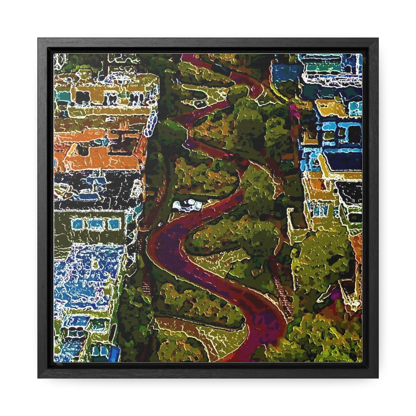 Gallery Canvas Wraps, Square Frame ... A Crazy Street ... 'Eight Winding Curve-Switchbacks' ... "Lombard Street, San Francisco, CA' ... Family Archives: 1970's ... Original Works ...
