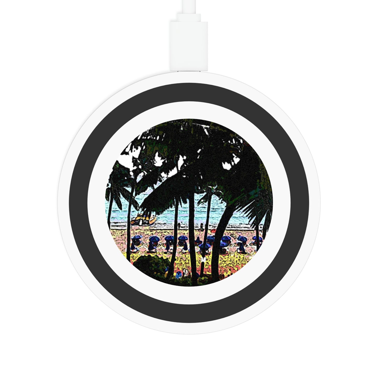 Quake Wireless Charging Pad ... "A Beautiful Beach Amongst The Palms" ... The Outrigger Waikiki, Honolulu, Oahu ... Original Works ...